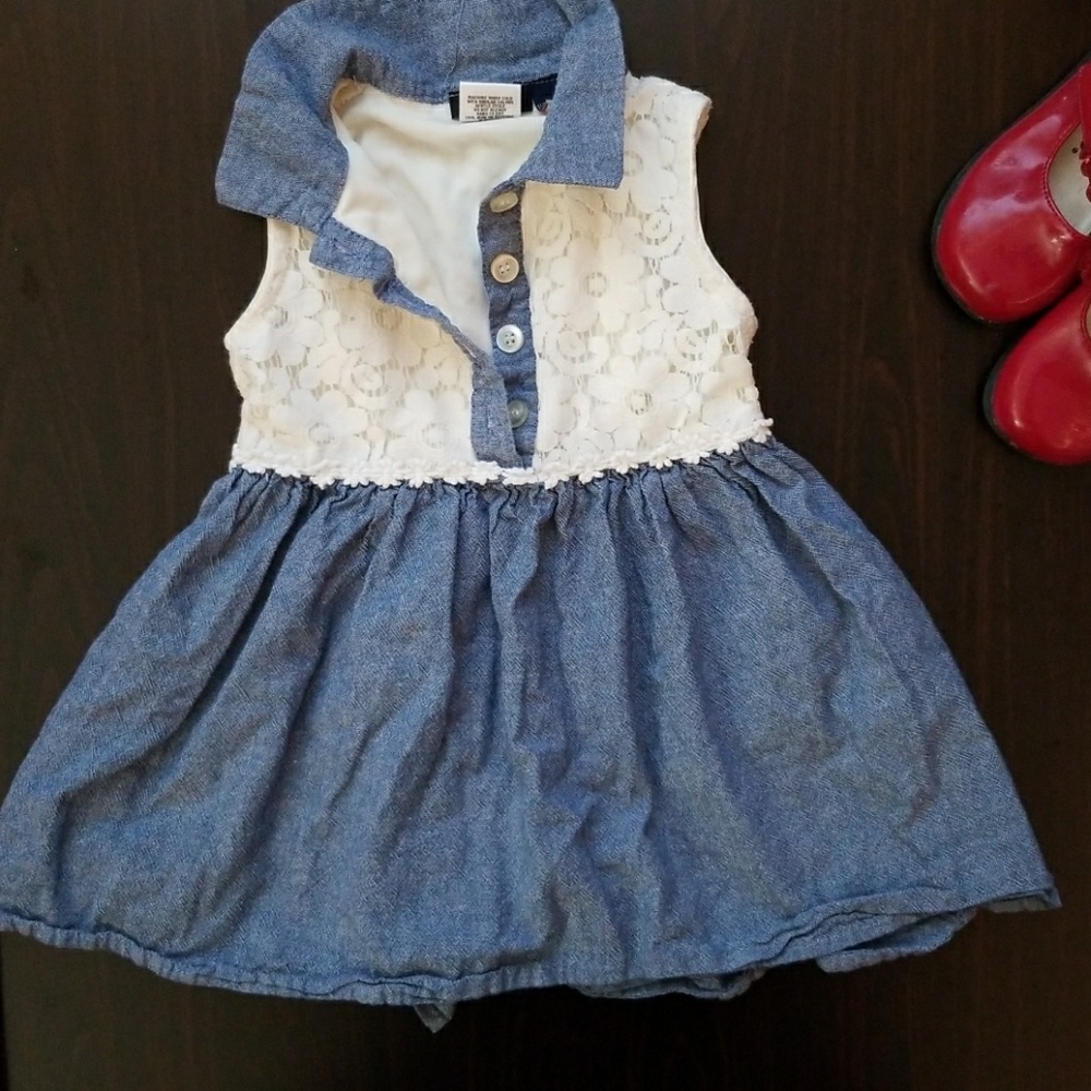 Denim and lace dress